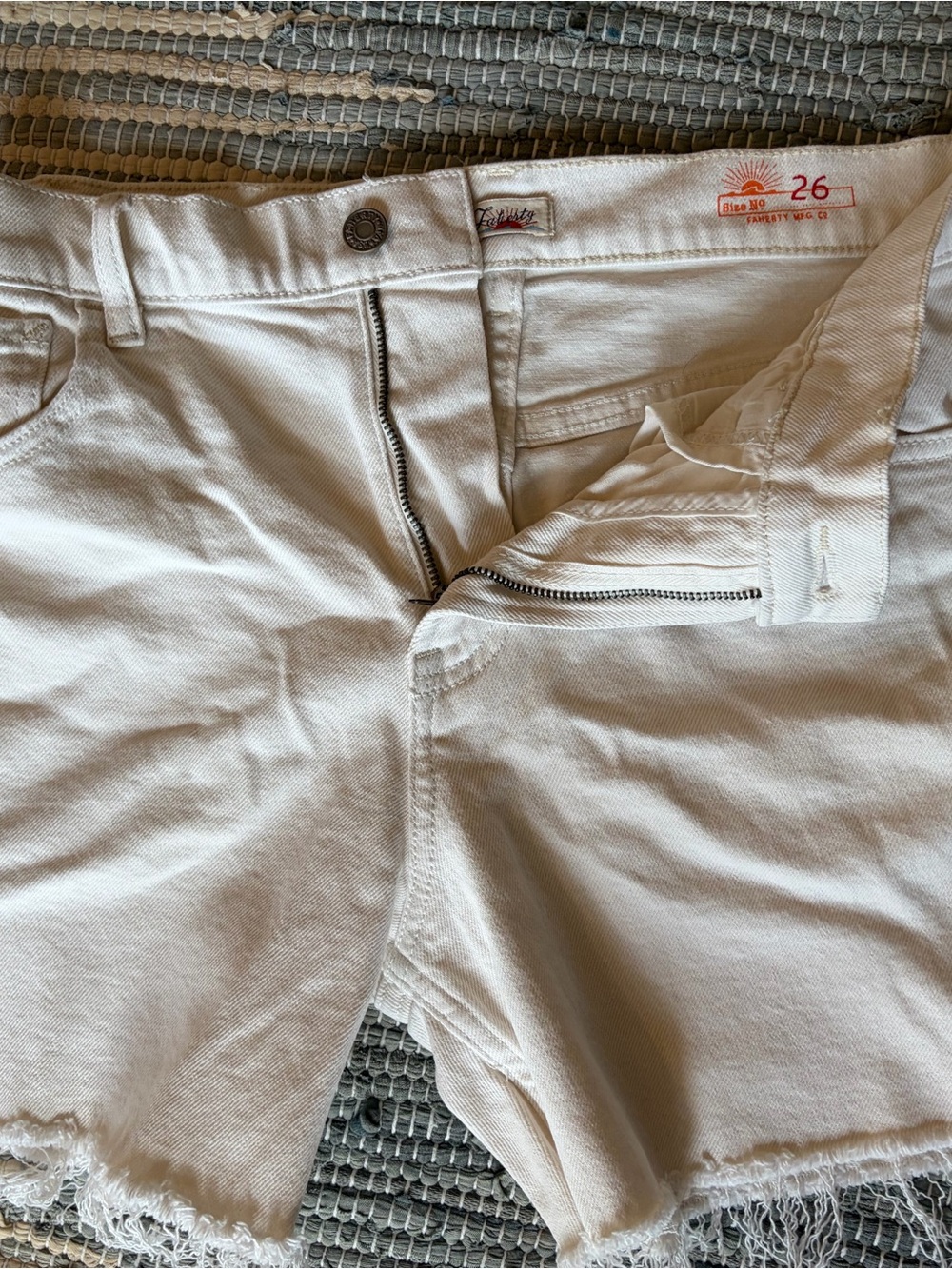 Faherty White Denim cutoff Shorts